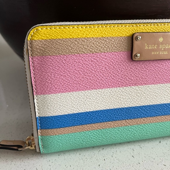 Kate Spade Striped Zip Around Wallet - Picture 6 of 16